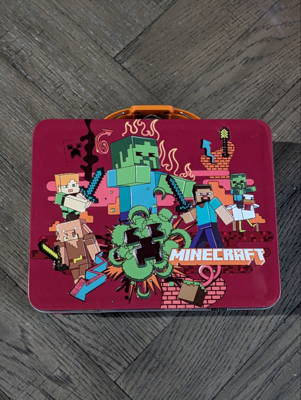 The Tin Box Company Minecraft Creeper Metal Tin Lunch Box